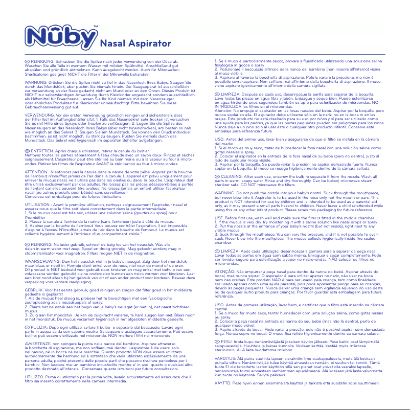Página 1 del manual Manual de usuario Nuby Nasal Aspirator