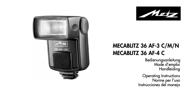 Página nº 1 - Manual de usuario Metz Mecablitz 36 AF-3C