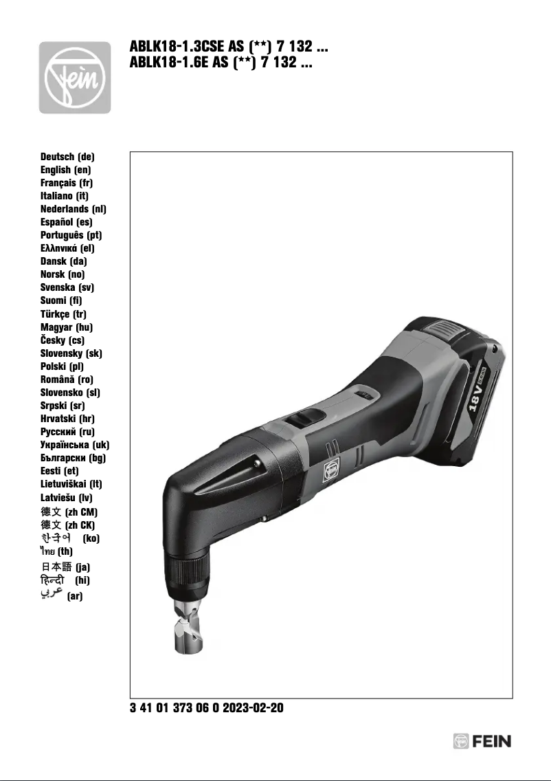 Imagen de la primera página del manual del dispositivo ABLK 18 1.3 CSE AS
