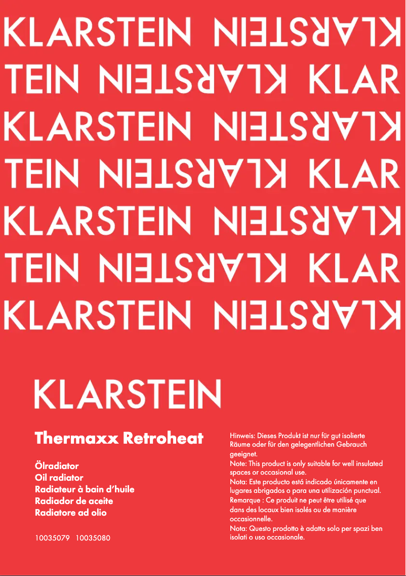 Página 1 del manual Manual de usuario Klarstein Thermaxx Retroheat