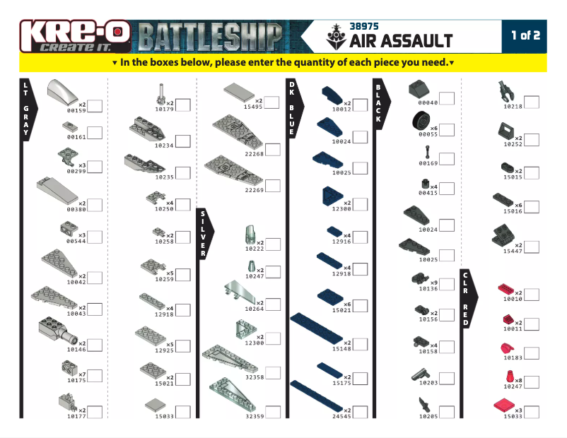 Página nº 1 - Manual de usuario Hasbro Kre-O Battleship Air Assault