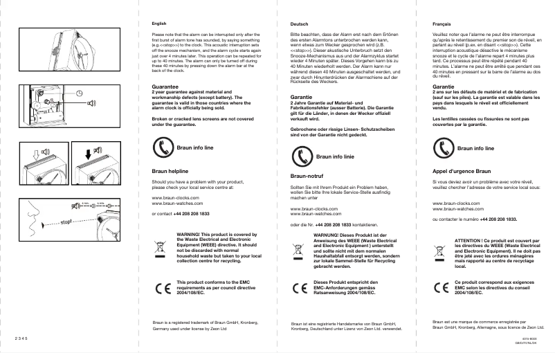 Página 1 del manual Manual de usuario Braun BNC004