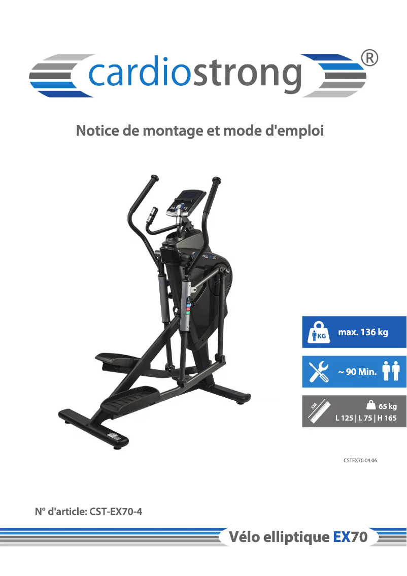 Página nº 1 - Manual de usuario Cardiostrong EX70