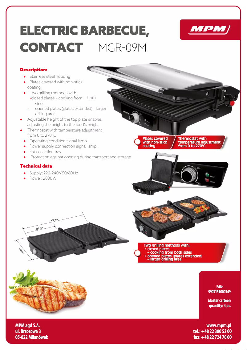 Imagen de la primera página del manual del dispositivo MGR-09M