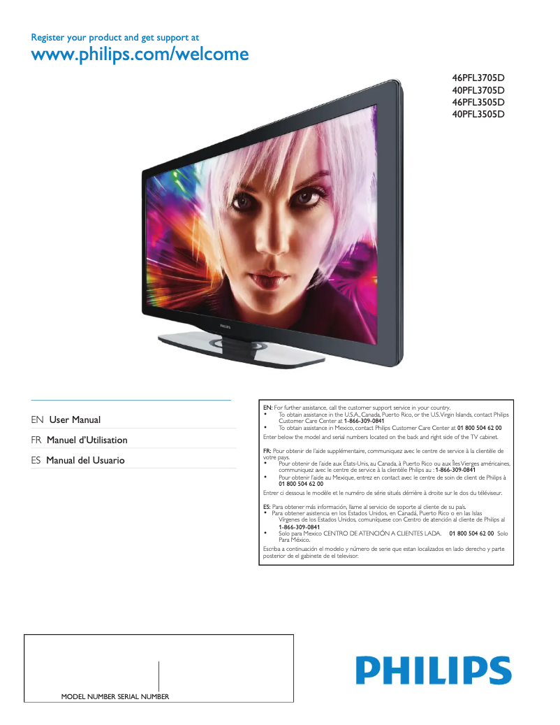 Página 1 del manual Manual de usuario Philips 46PFL3705D