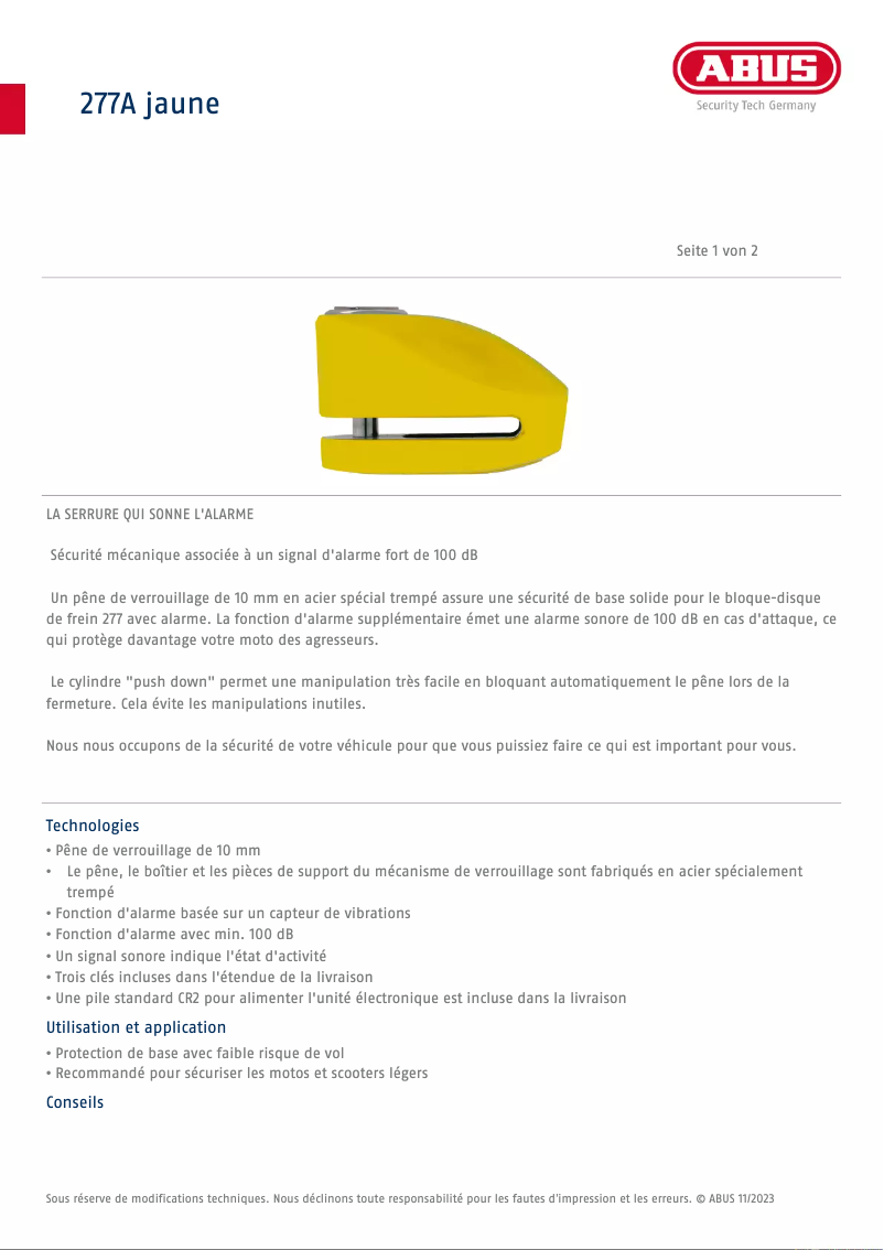 Imagen de la primera página del manual del dispositivo 277A