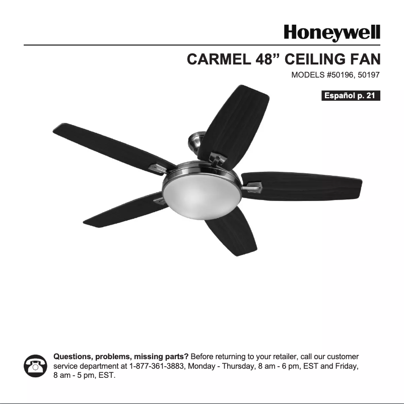 Página nº 1 - Manual de usuario Honeywell Carmel 50196