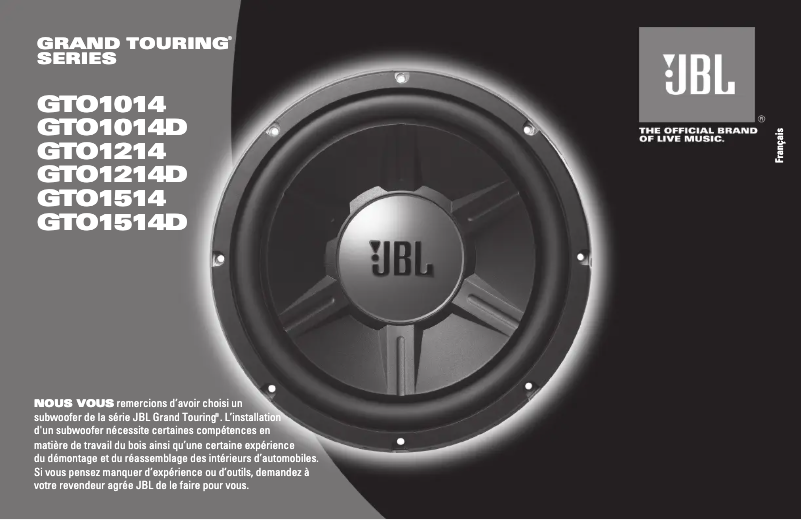 Página 1 del manual Manual de usuario JBL Grand Touring GTO1514D