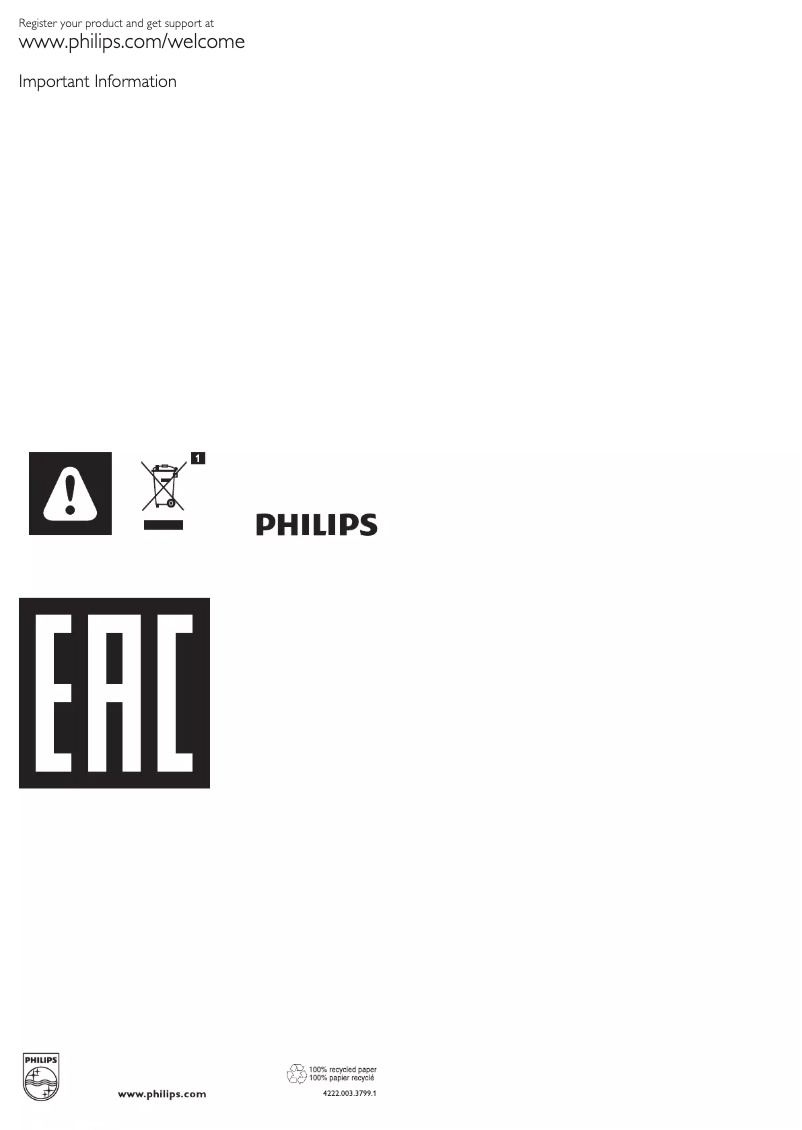 Imagen de la primera página del manual del dispositivo CompactGo FC8291