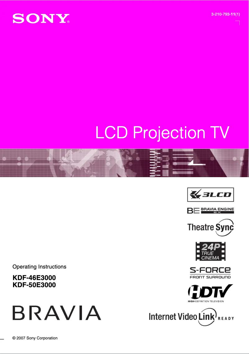 Imagen de la primera página del manual del dispositivo KDF-50E3000