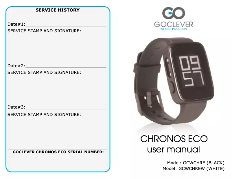 Imagen de la primera página del manual del dispositivo Chronos Eco