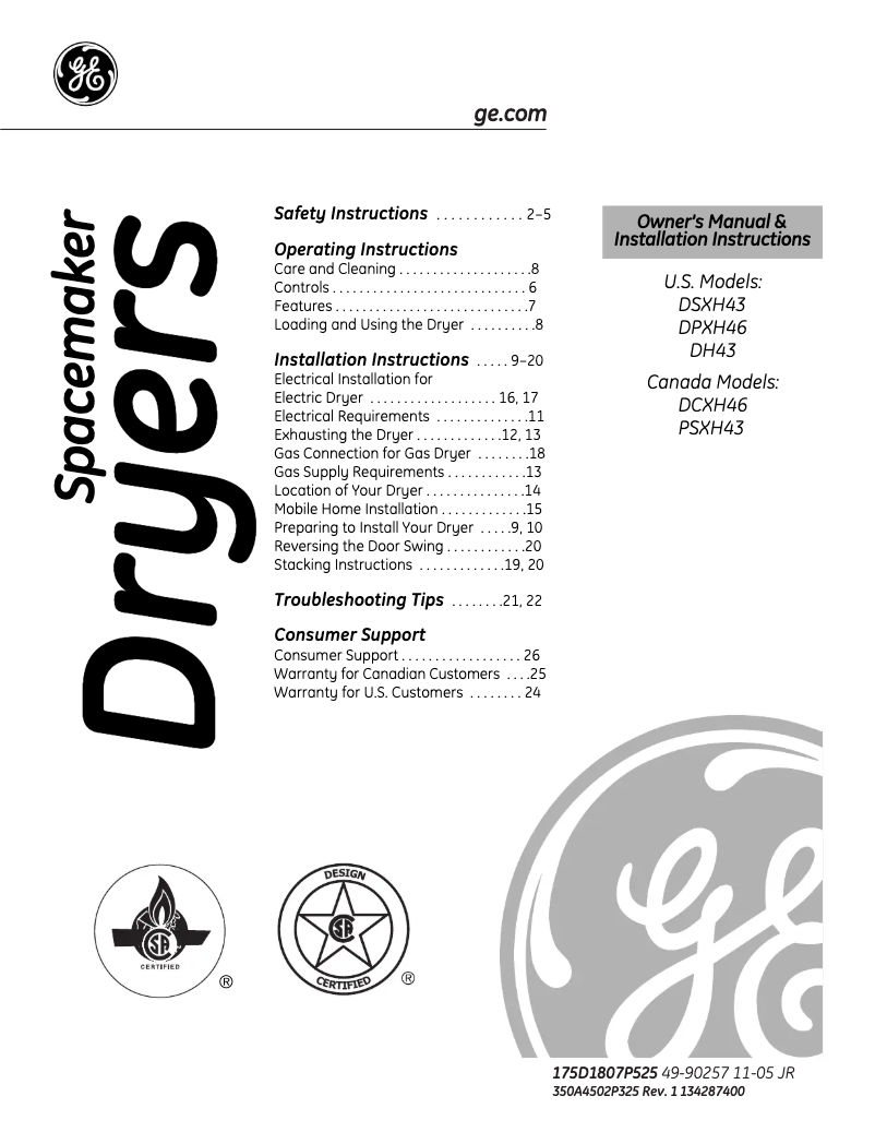 Imagen de la primera página del manual del dispositivo Profile DPXH46EACC