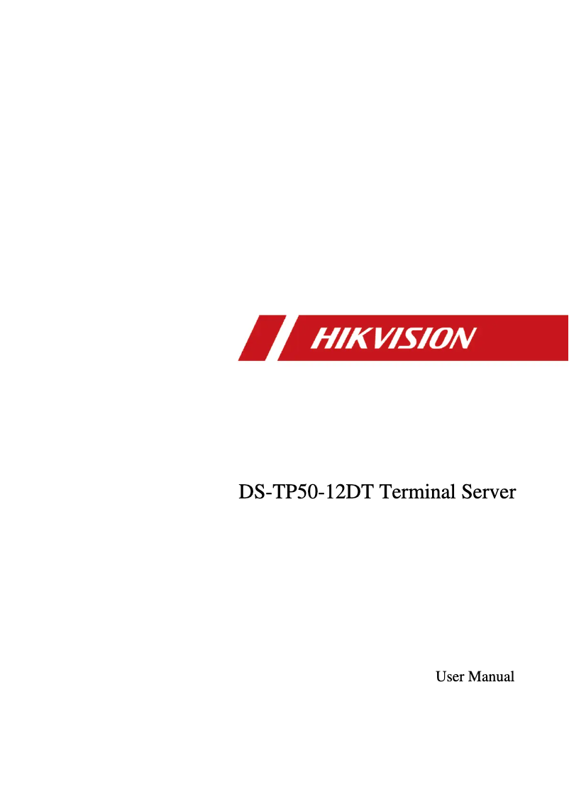 Imagen de la primera página del manual del dispositivo DS-TP50-12DT