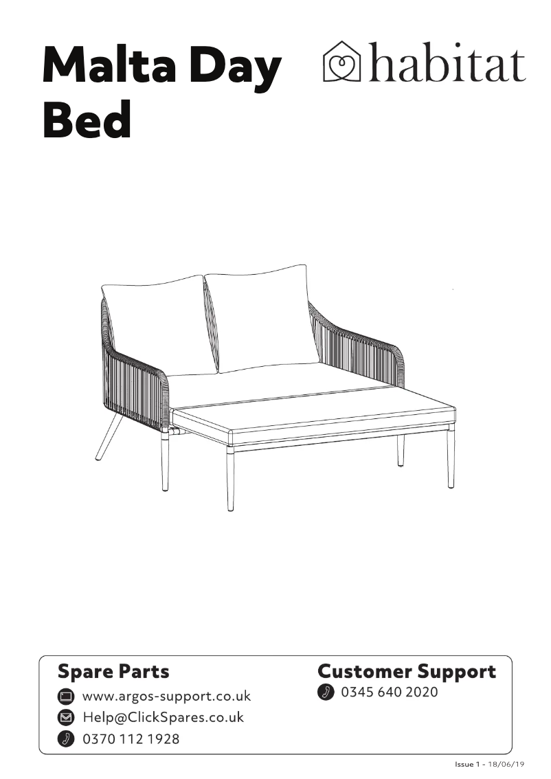Página 1 del manual Manual de usuario Habitat Malta Day Bed