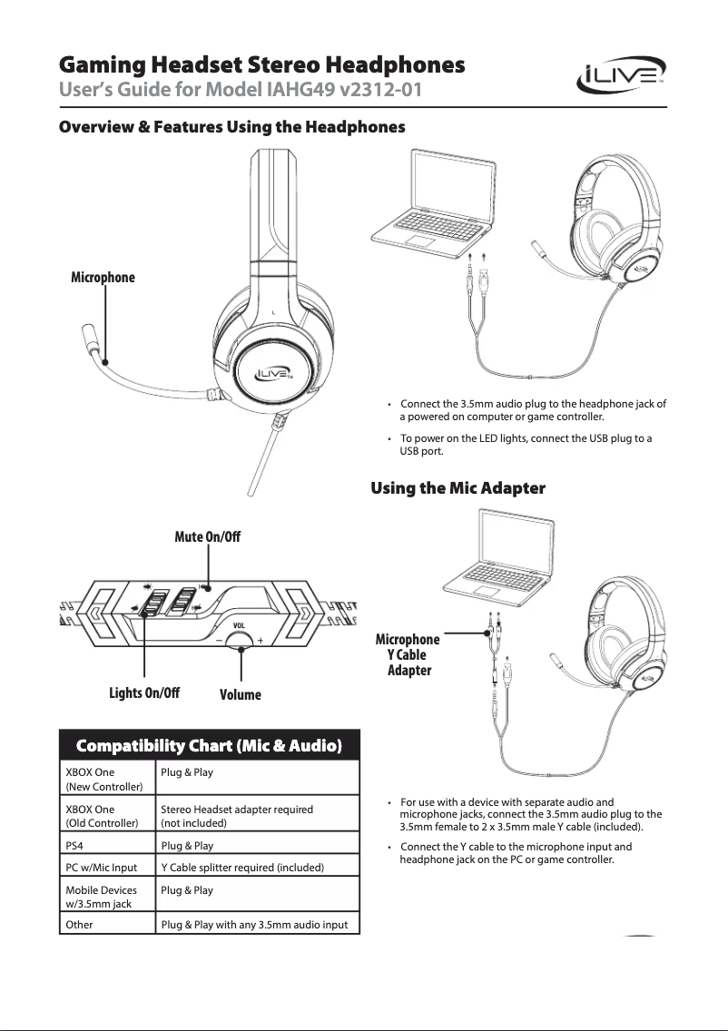 Página 1 del manual Manual de usuario iLive IAHG49