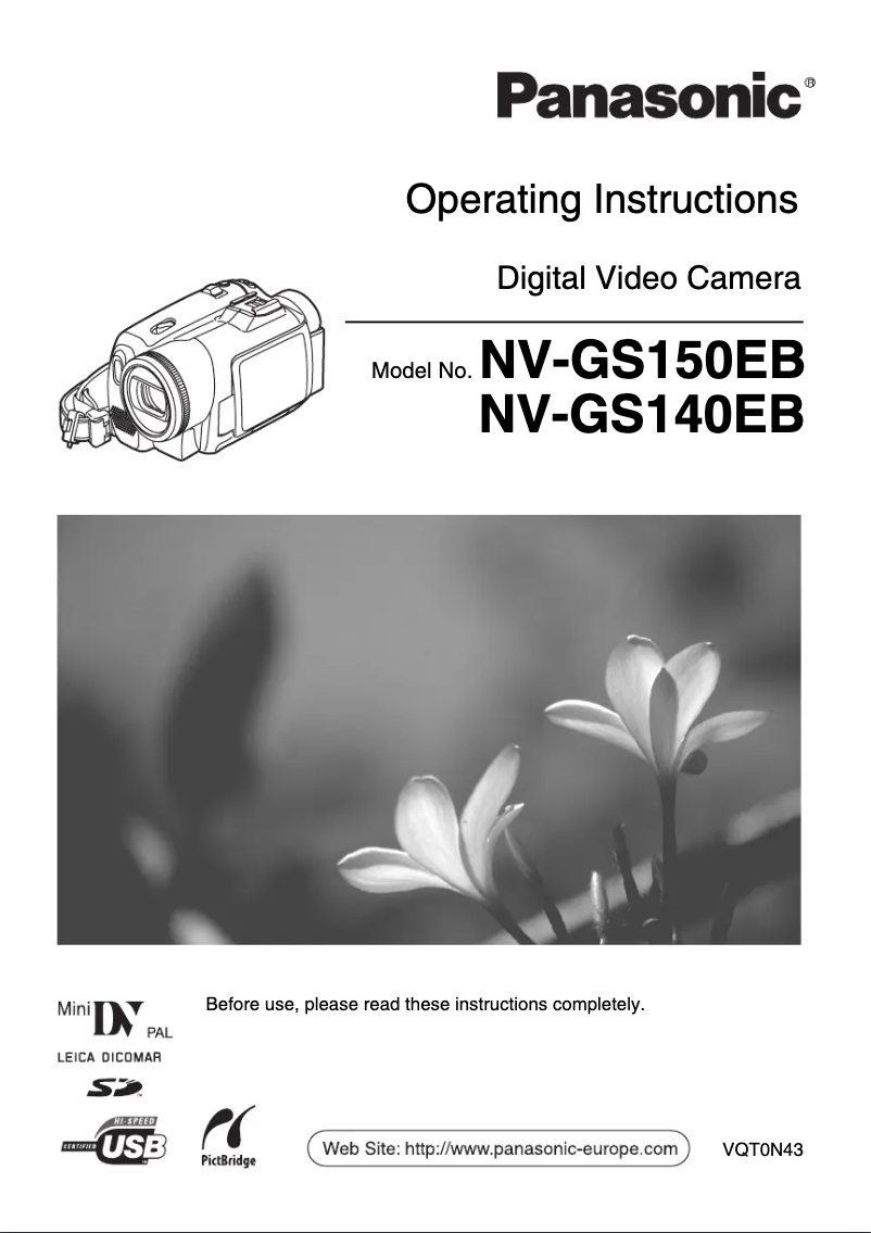 Imagen de la primera página del manual del dispositivo NV-GS140EB