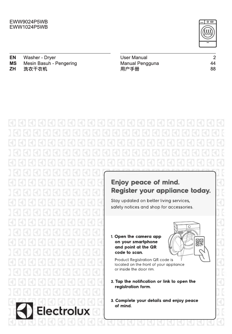 Página 1 del manual Manual de usuario Electrolux EWF1024P5WB