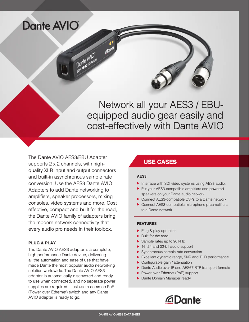 Página 1 del manual Manual de usuario Monacor ADP-AES3-2X2