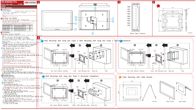 Página nº 1 - Guía de inicio rápido Hikvision DS-KH6350-TE1