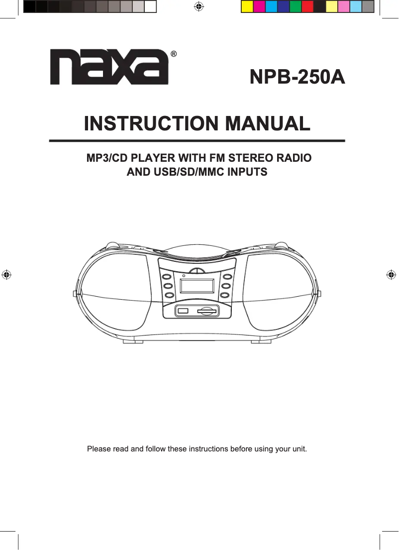 Imagen de la primera página del manual del dispositivo NPB-250A