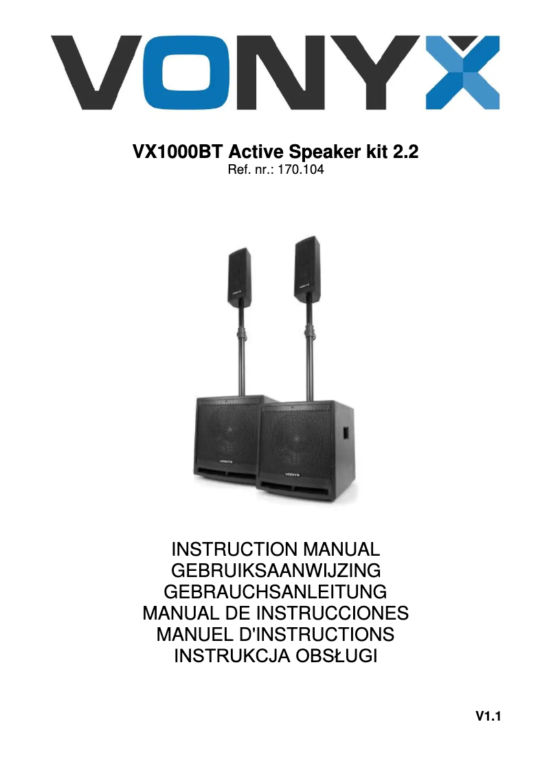 Página 1 del manual Manual de usuario Vonyx VX1000BT