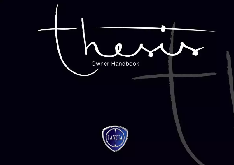 Página 1 del manual Manual de usuario Lancia Thesis (2006)
