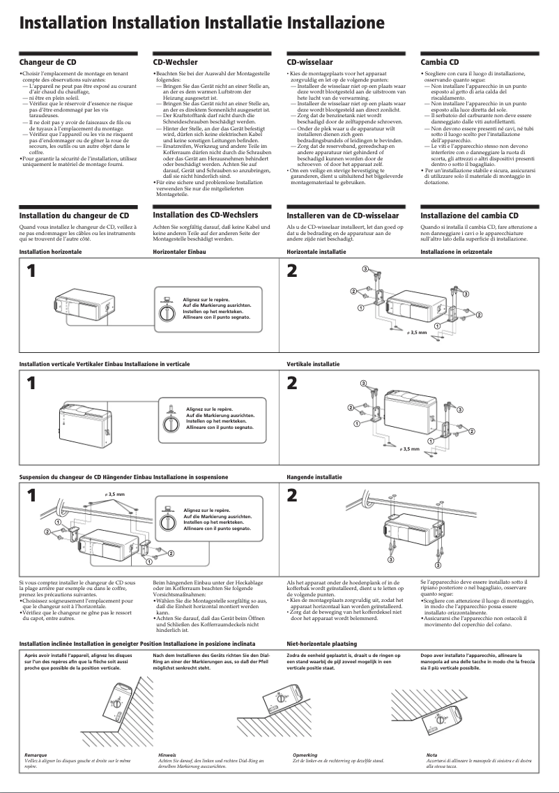 Página nº 1 - Guía de instalación Sony CDX-505RF