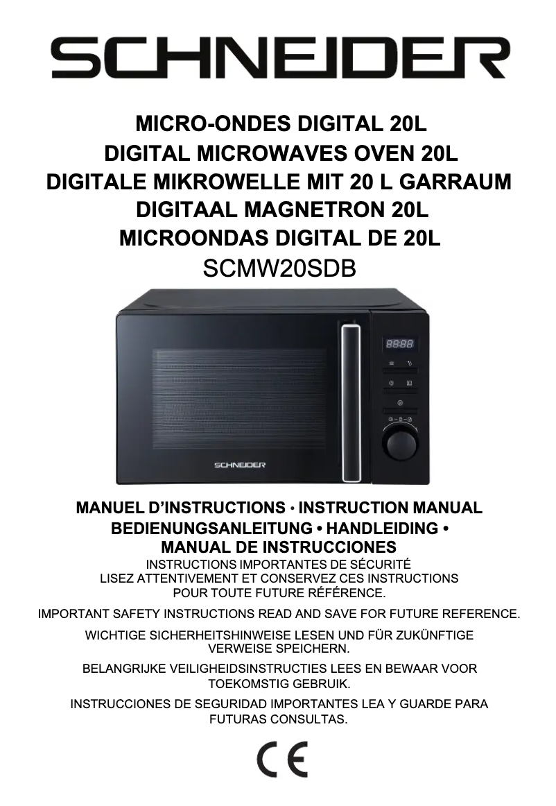 Imagen de la primera página del manual del dispositivo SCMW20SDB