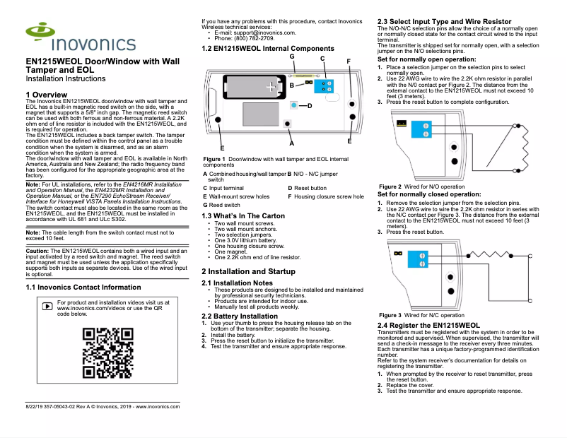 Imagen de la primera página del manual del dispositivo EN1215WEOL