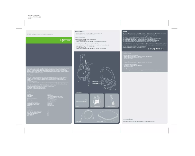Imagen de la primera página del manual del dispositivo MITNC100
