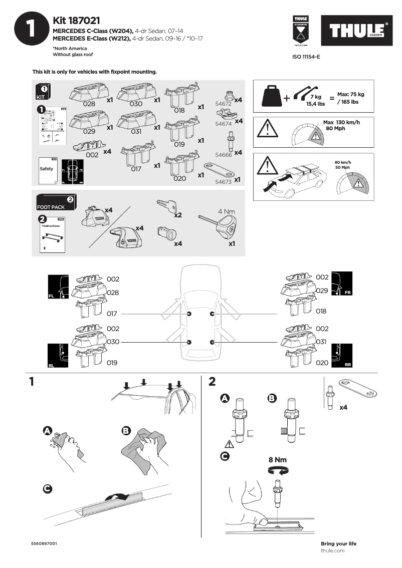 Página nº 1 - Manual de usuario Thule Kit 187021