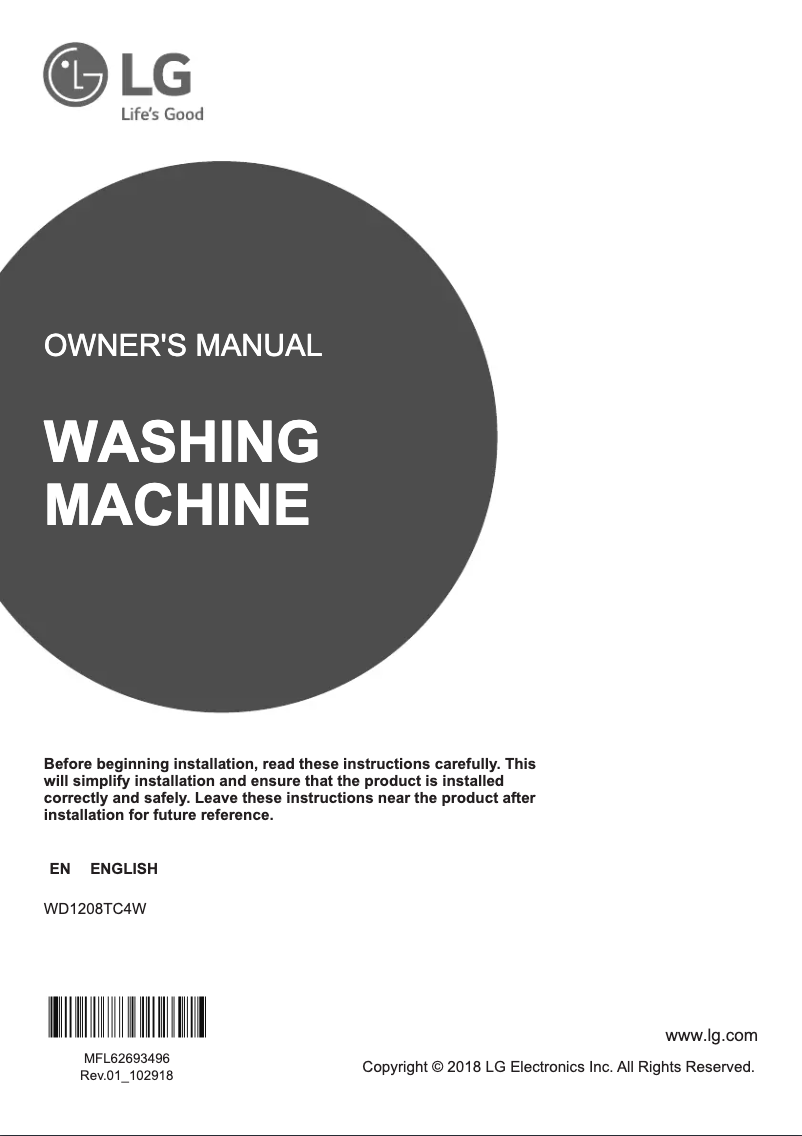 Página 1 del manual Manual de usuario LG WD1208TC4W