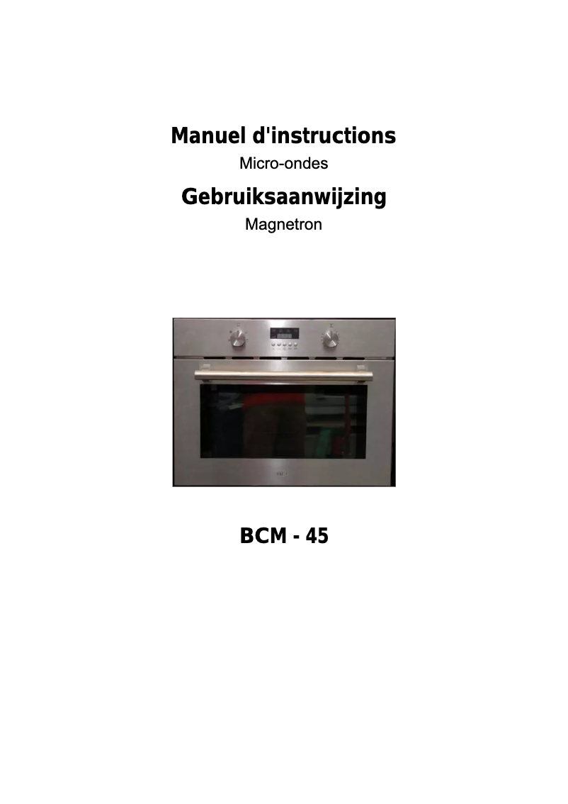 Página 1 del manual Manual de usuario Boretti BCM45