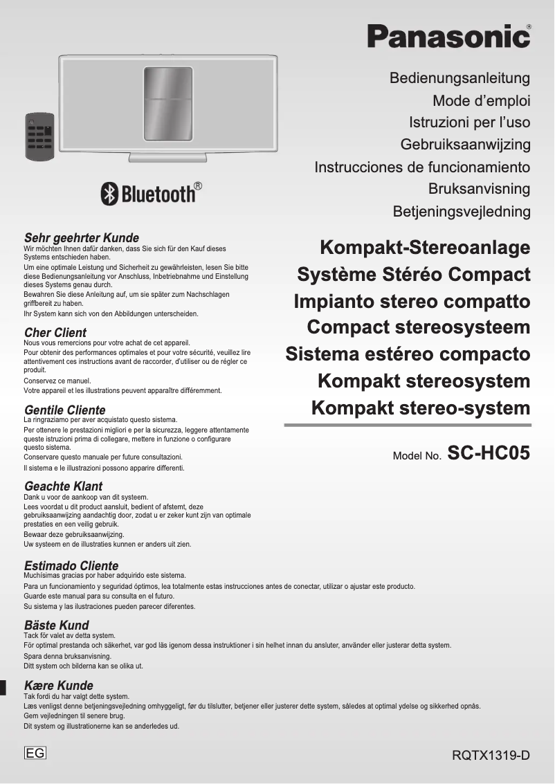 Página nº 1 - Manual de usuario Panasonic SC-HC05