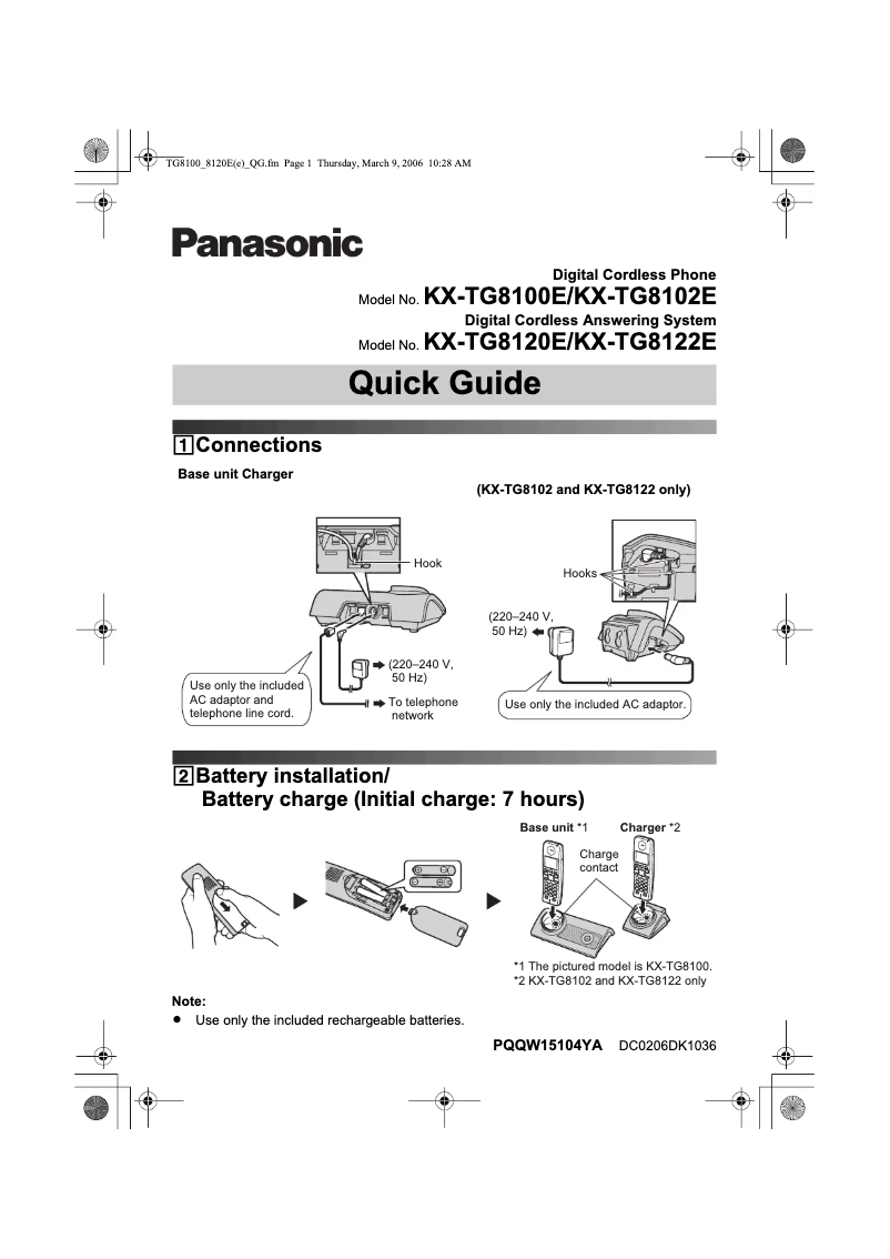 Página 1 del manual Manual de usuario Panasonic KX-TG8120E