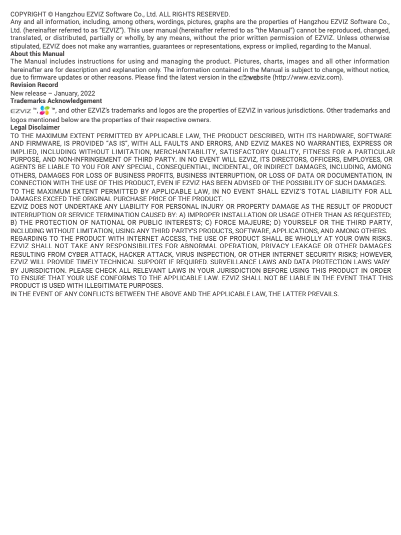 Página nº 1 - Manual de usuario EZVIZ H8 Pro 3K