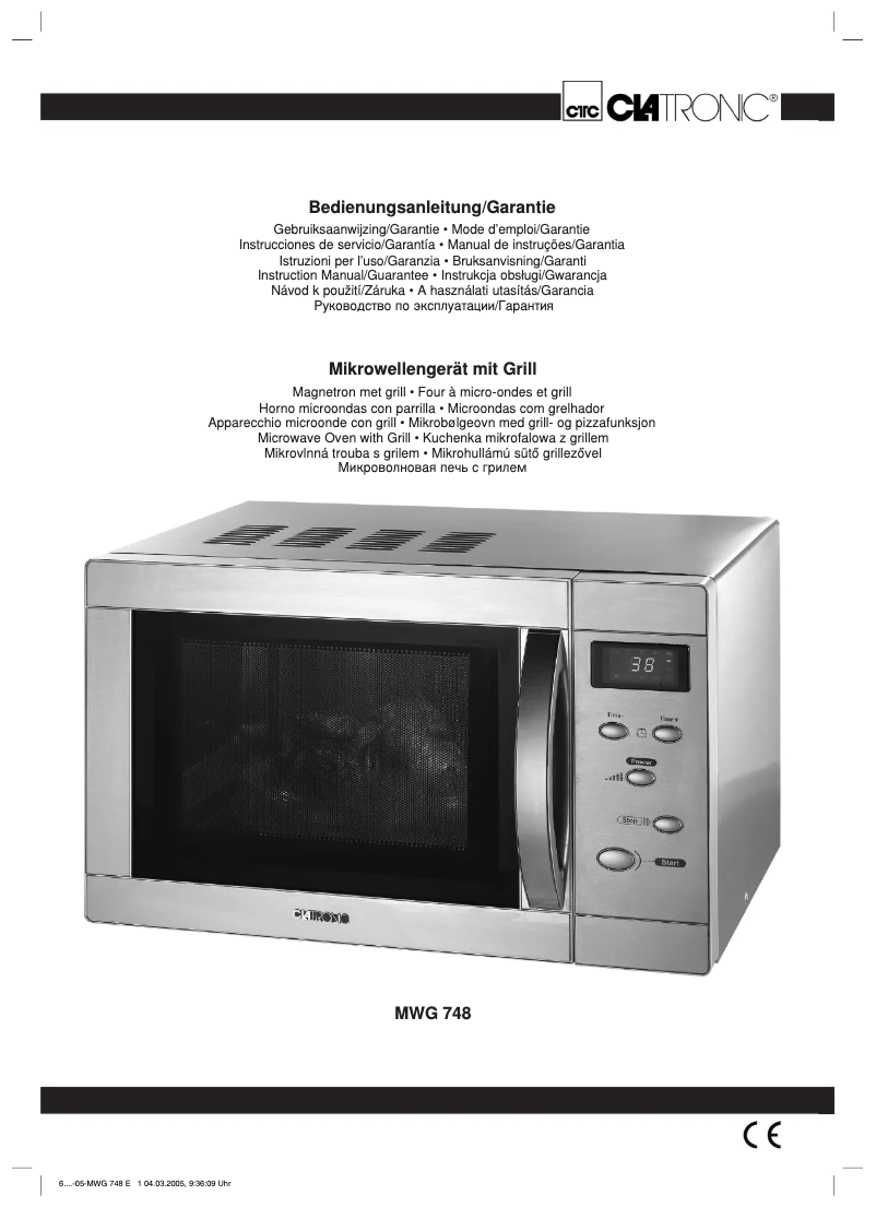 Página 1 del manual Manual de usuario Clatronic MWG 748 E