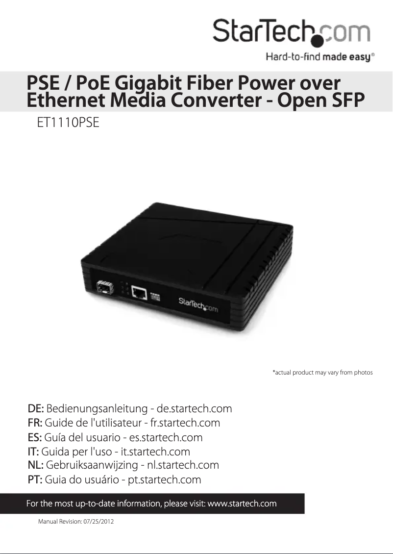 Página nº 1 - Manual de usuario StarTech.com ET1110PSE