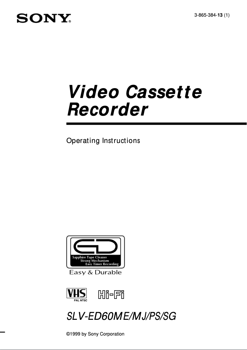 Imagen de la primera página del manual del dispositivo SLV-ED60PS