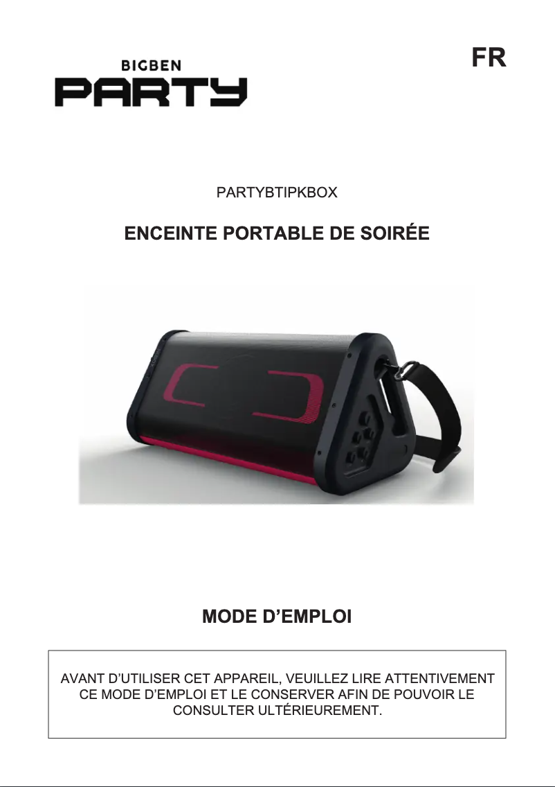 Página nº 1 - Manual de usuario Bigben PARTYBTIPKBOX