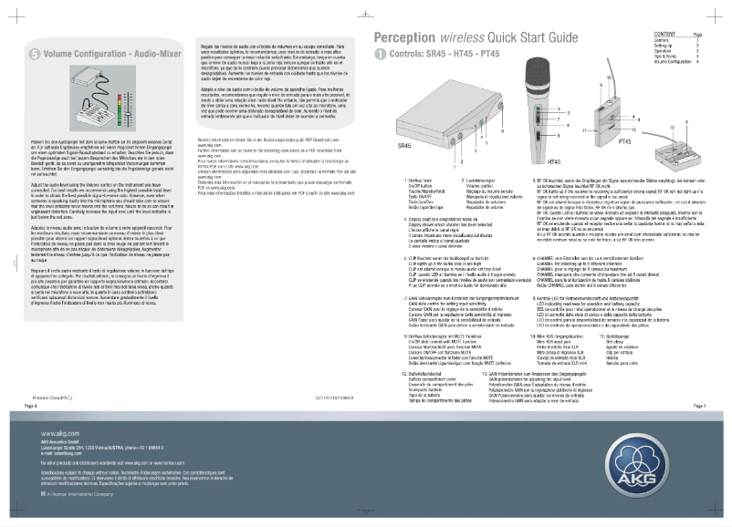 Página 1 del manual Guía de inicio rápido AKG HT45