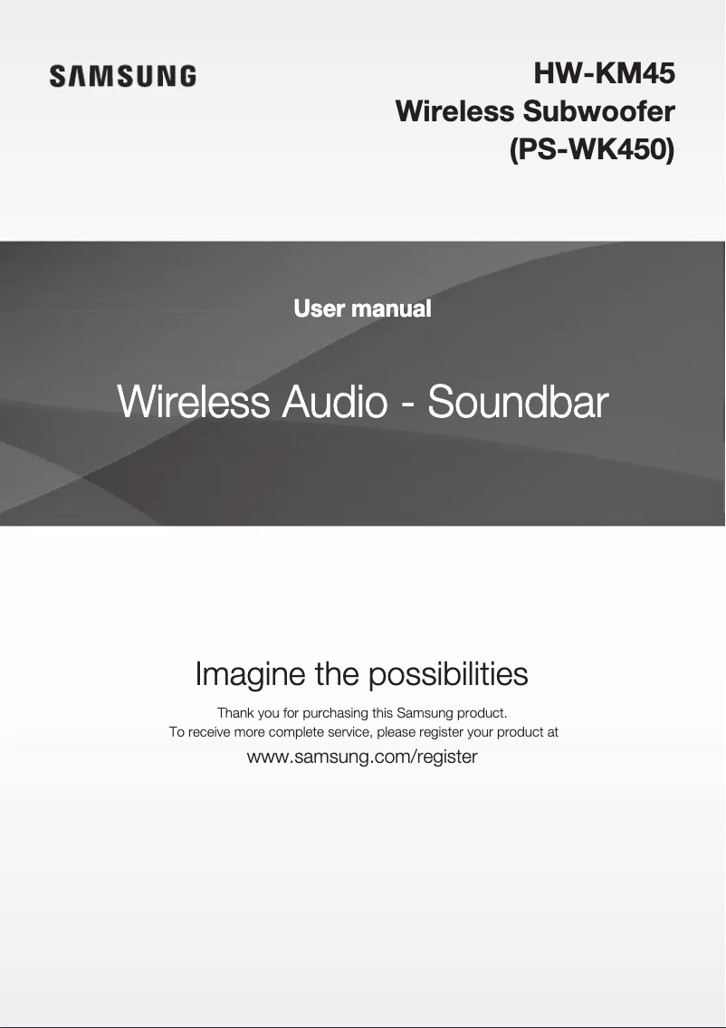 Imagen de la primera página del manual del dispositivo HW-KM45