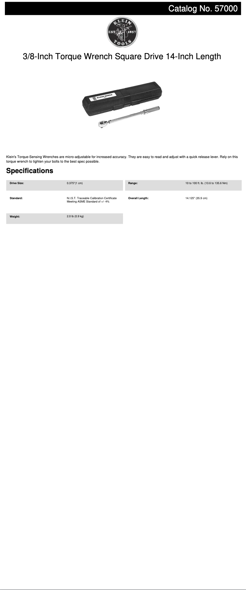 Imagen de la primera página del manual del dispositivo 57000
