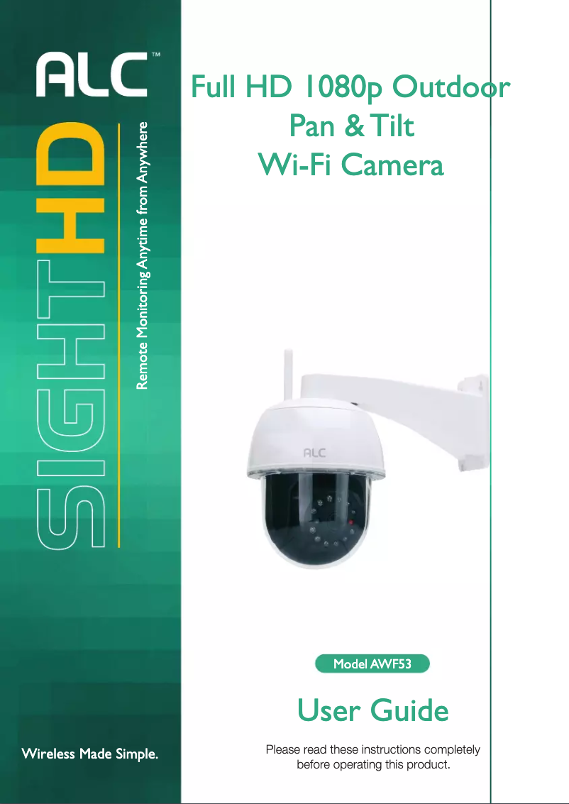 Imagen de la primera página del manual del dispositivo SightHD AWF53