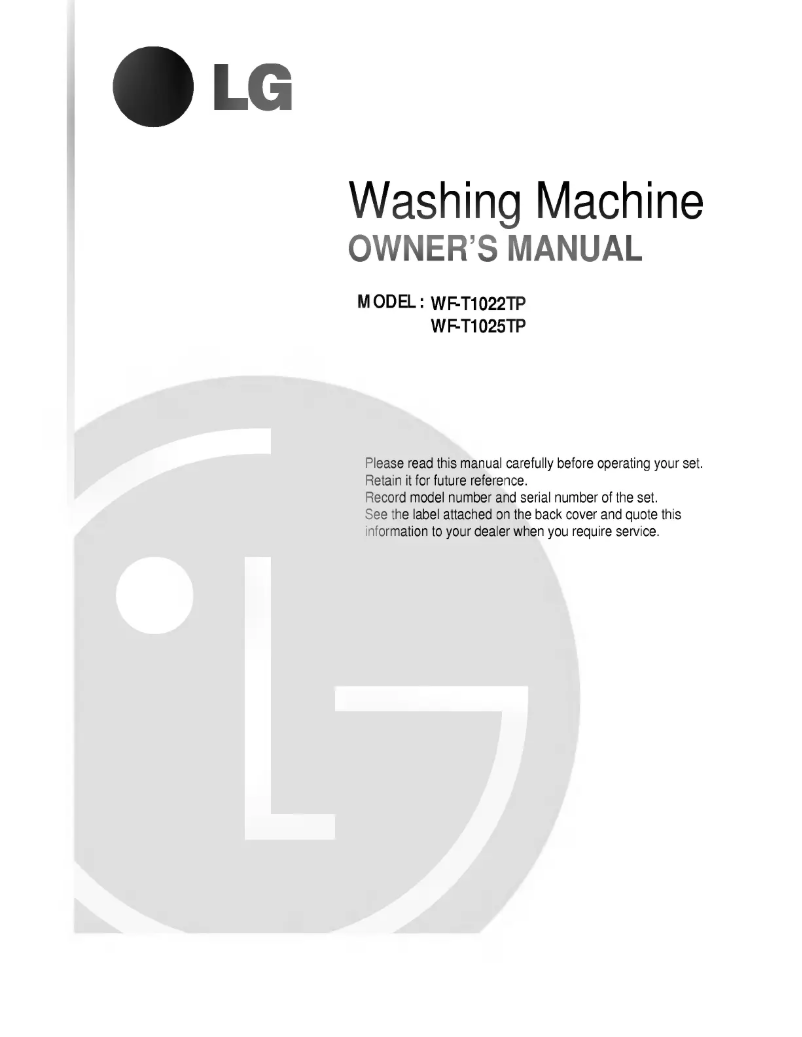 Página 1 del manual Manual de usuario LG WF-T1025TP