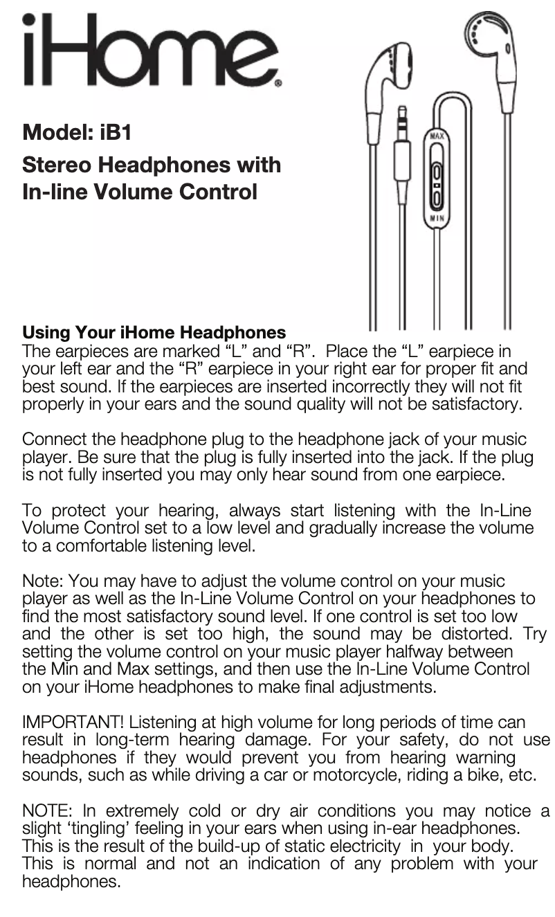 Imagen de la primera página del manual del dispositivo IB1L