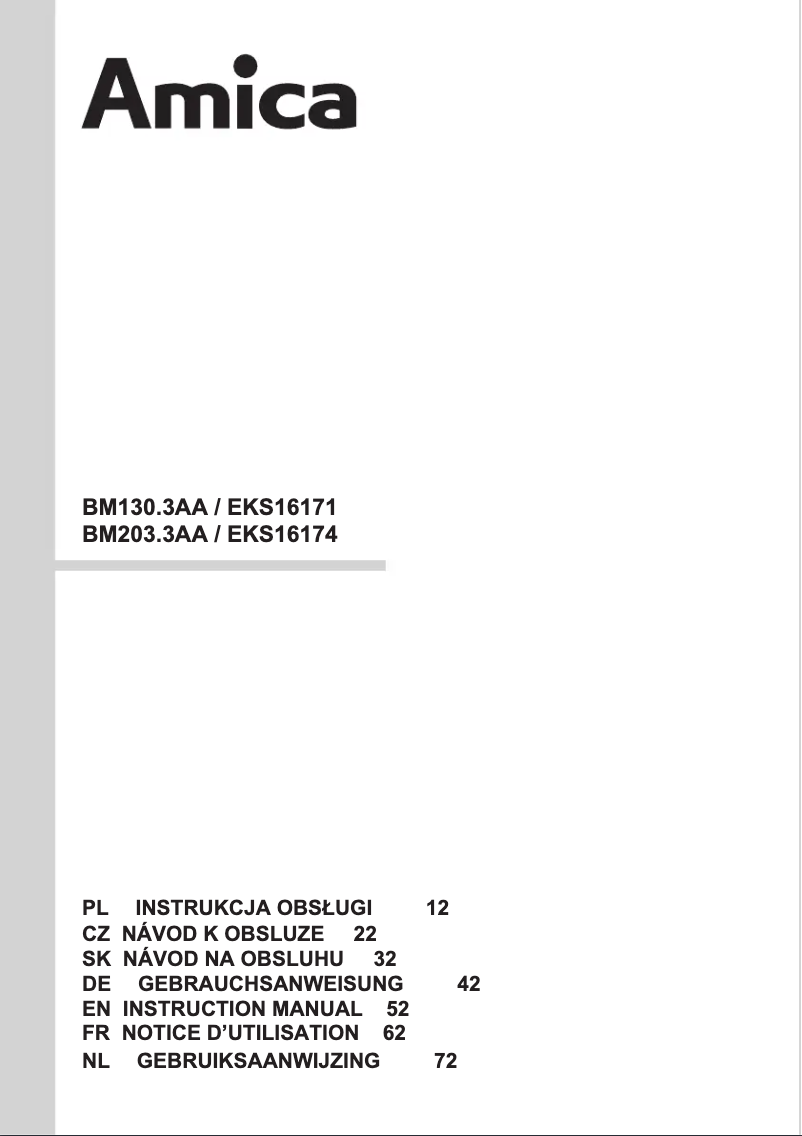 Página nº 1 - Manual de usuario Amica EKS16171