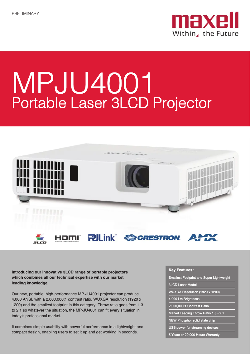 Página nº 1 - Ficha técnica Hitachi MP-JU4001