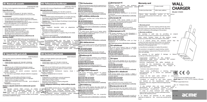 Imagen de la primera página del manual del dispositivo CH204