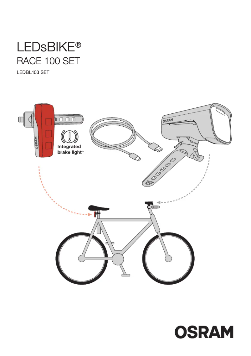 Imagen de la primera página del manual del dispositivo LEDsBIKE RACE 100 SET